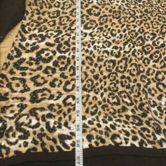 Chico's Jersey Tunic Size 3 Brown Leopard Print - Picture 8 of 11